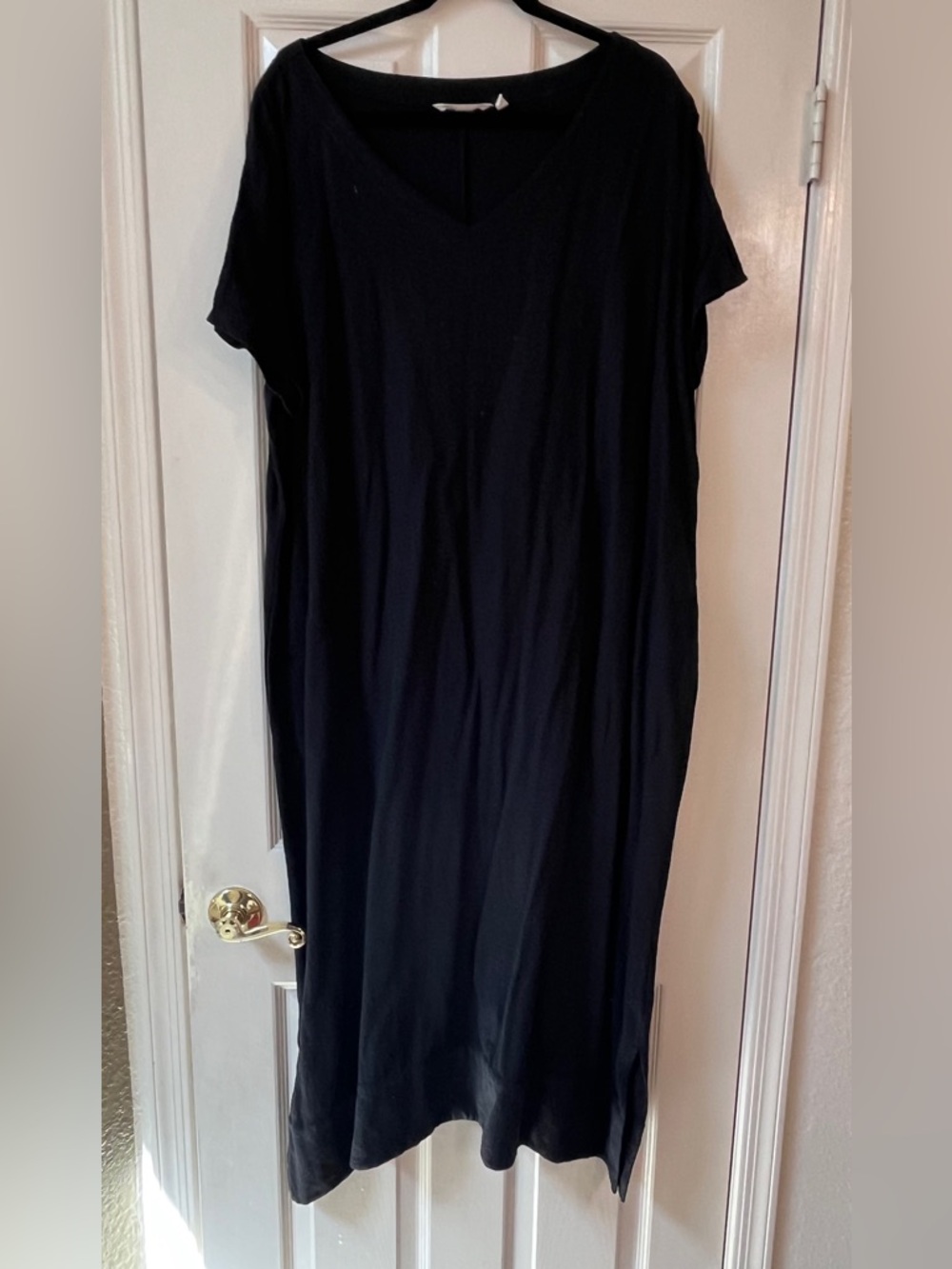 Soft Surroundings Black Maxi Dress with V-Neck